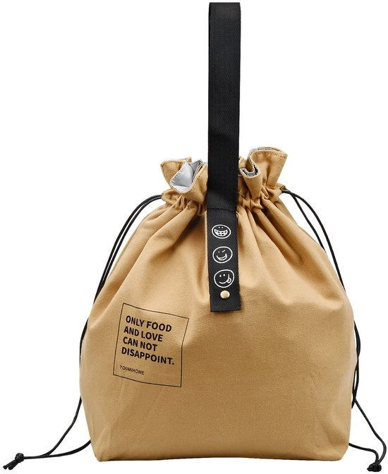 Borsa picnic 9L, borsa bento, borsa riutilizzabile in tessuto, borsa con contenitori isolati bento, borsa per lavoro, scuola e viaggio (marrone)