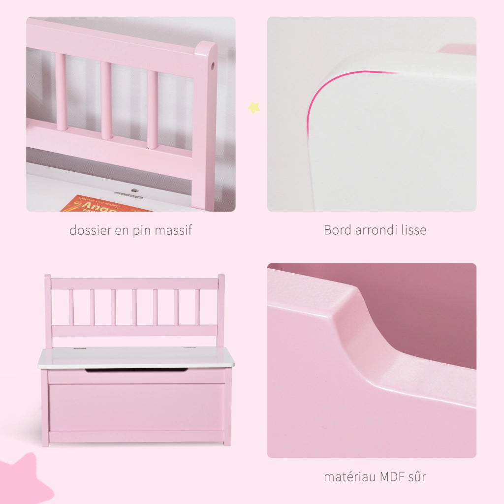 Cassa giocattoli bambini ¨C zephmum ¨C 60x30x50 cm rosa