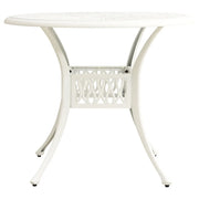 Tavolo da Giardino Bianco 90x90x74 cm in Alluminio Pressofuso 315587