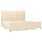 Letto matrimoniale | Letto per adulti | Giroletto senza Materasso Crema 200x200 cm in Tessuto
