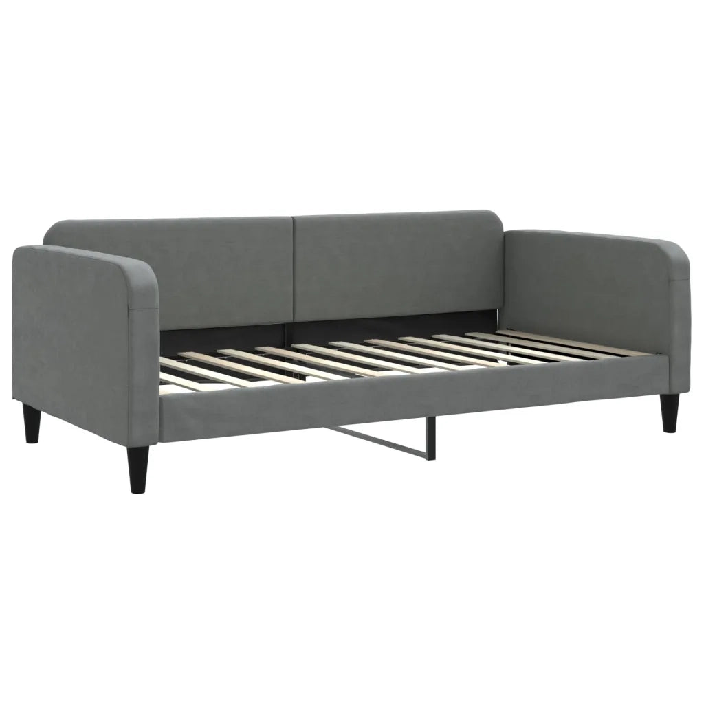 Divano Letto con Materasso Grigio Scuro 100x200 cm in Tessuto 3196804