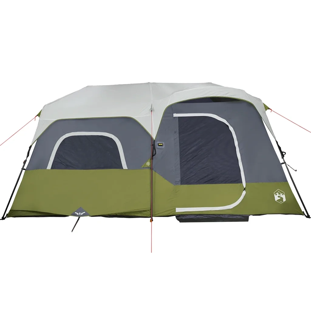 Tenda Famiglia con LED 9 Persone Verde Chiaro Rilascio Rapido 94311