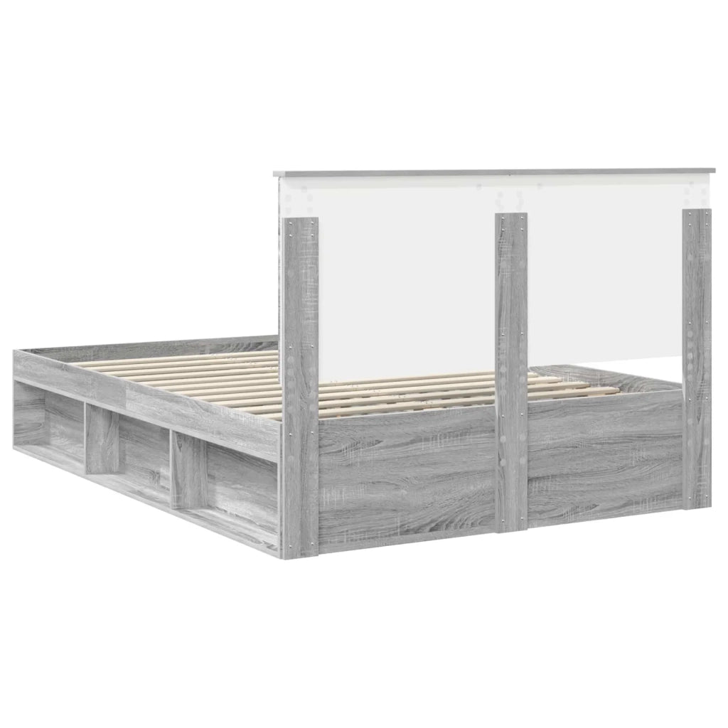 Struttura del letto Grigio Sonoma 135 x 190 cm Pino massello 3411024