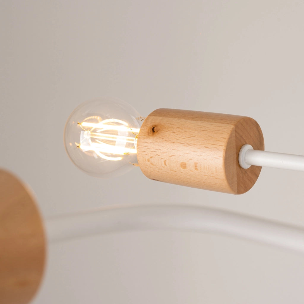 Plafoniera industriale bianca legno PALMOS 4xE27 Pure Lume