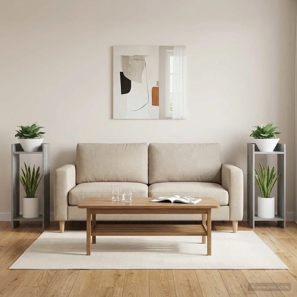 Supporto per piante 2 pcs Sonoma grigia 30 x 30 x 80 cm