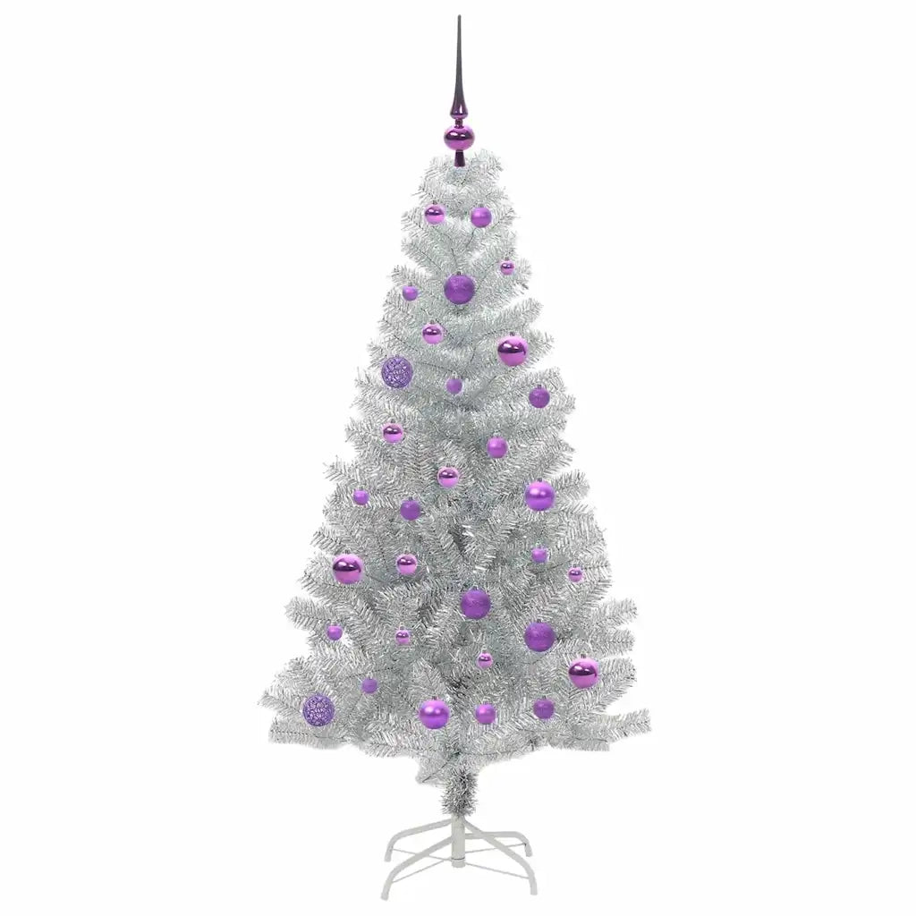 Albero di Natale con 150 LED con supporto Argento 150 cm PET 3396667