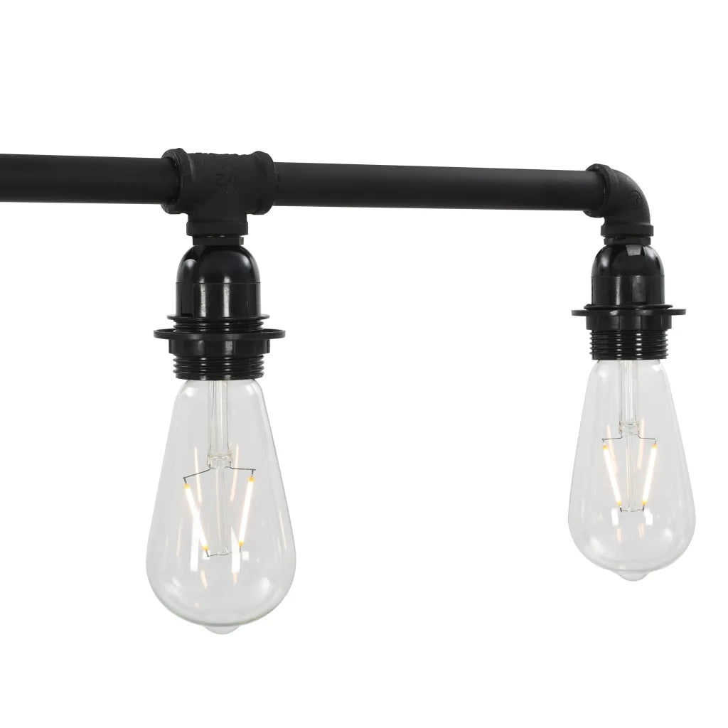 Lampada da soffitto in stile steampunk moderno 95 x 18 cm atmosfera accogliente metallo nero 02_0046434