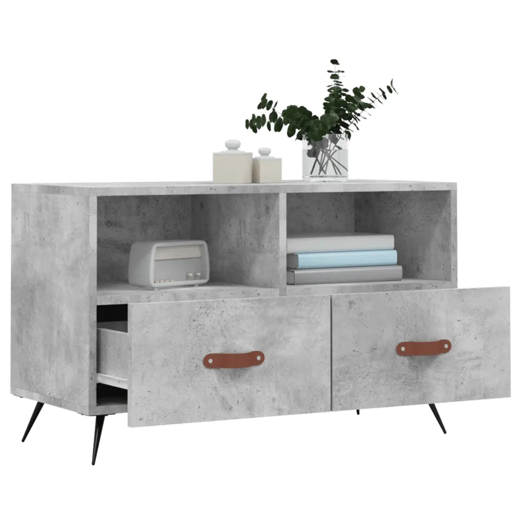 Mobile per TV Grigio Cemento 80x36x50 cm Legno Multistrato 828944