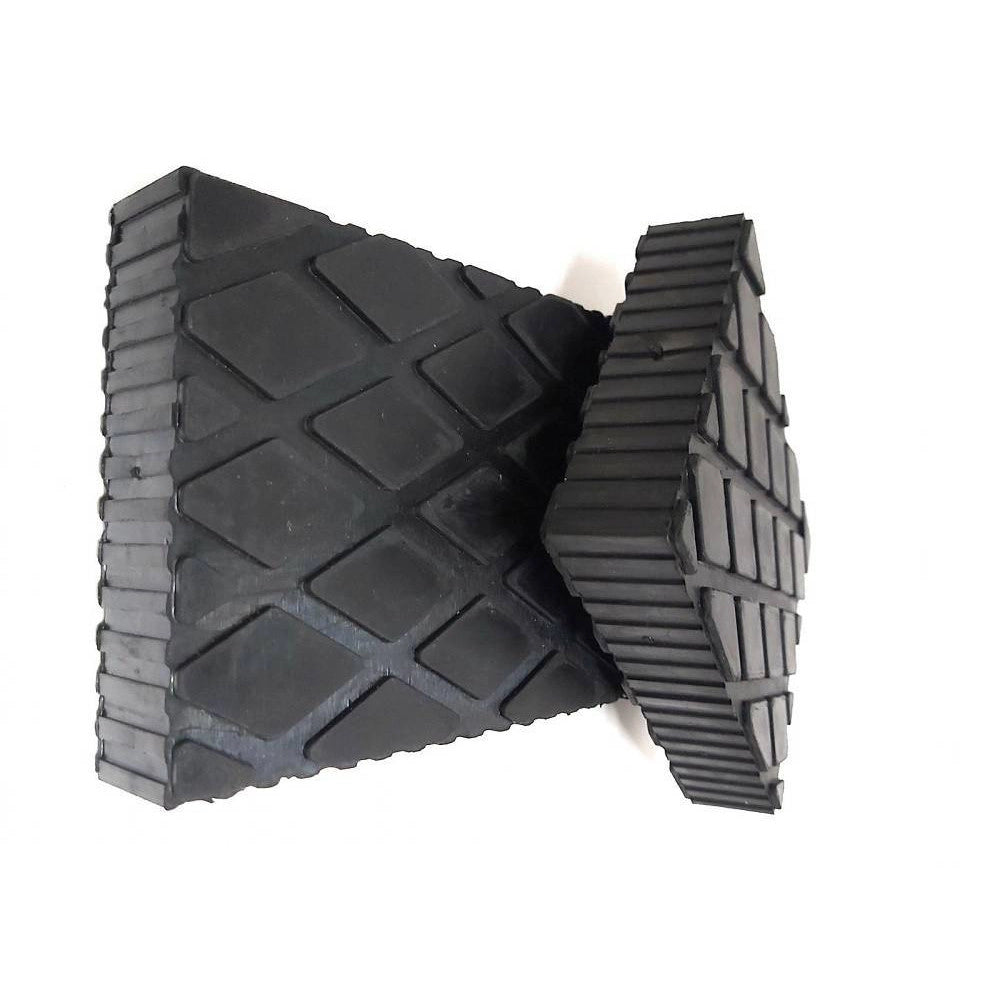 Trade Shop - Set 2 Pezzi Tamponi Di Gomma Per Ponti Sollevatori Tampone 16 X 12 X 3.5 Cm -