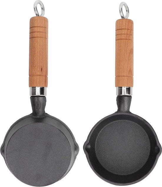 Padella Mini per Omelette in Acciaio Inox Antiaderente - 2 pezzi - Piccola Padella per Uova - 9,8 cm