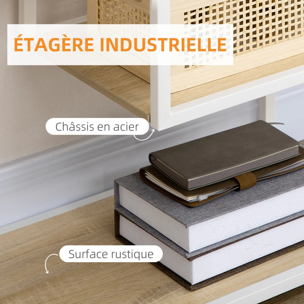Libreria scaffale a 7 livelli stile industriale ¨C zephmum ¨C quercia 83x34x180 cm