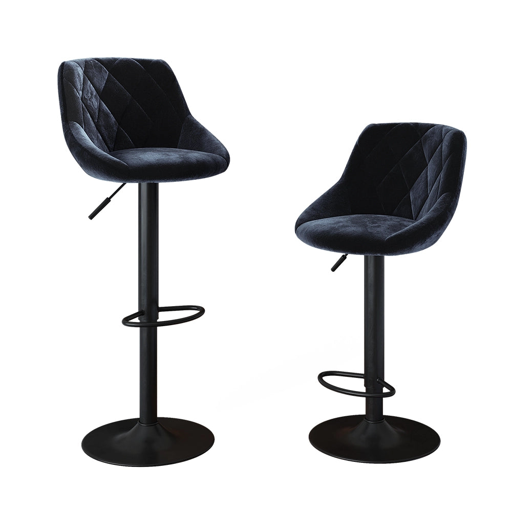 Set di 2 sgabelli da bar Sena Nero 47.5 x 84 cm Vicco