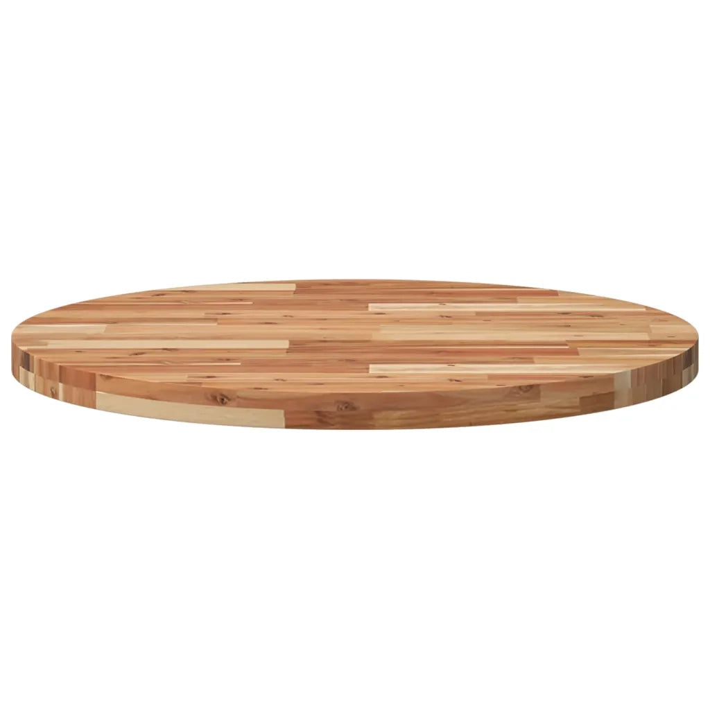 Piano Tavolo Rotondo Ø80x4 cm in Legno Massello di Acacia 4008704