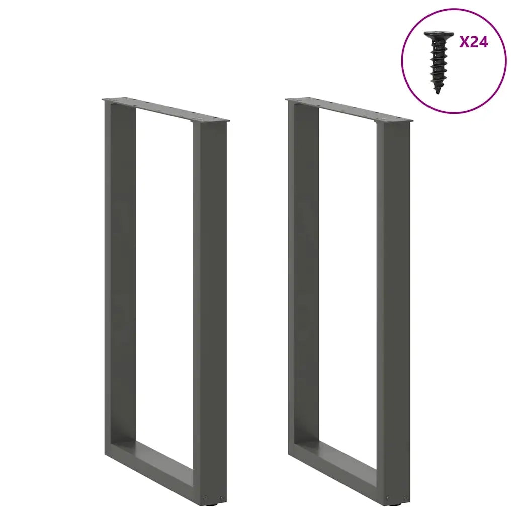 Gambe per tavolo da bar a forma di U 2 pz Antracite 60x(100-101) cm Acciaio 4013238