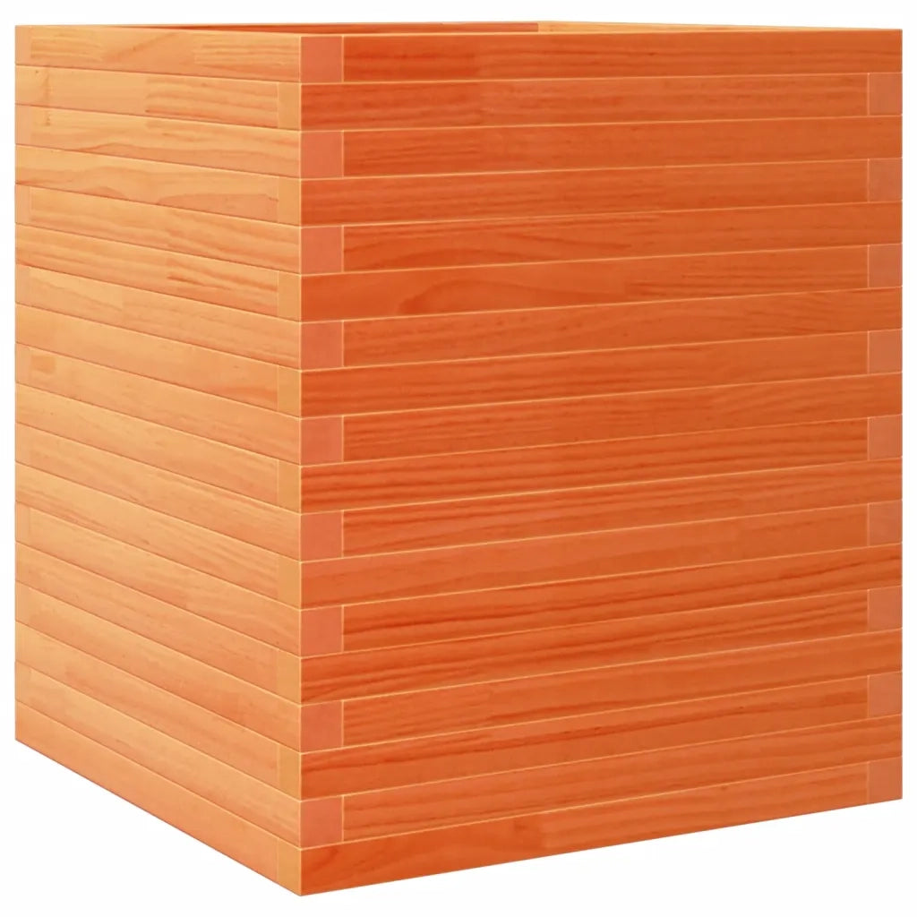 Fioriera Giardino-Vaso da Esterno-Contenitore per Piante Marrone Cera 60x60x68,5cm Legno Massello Pino