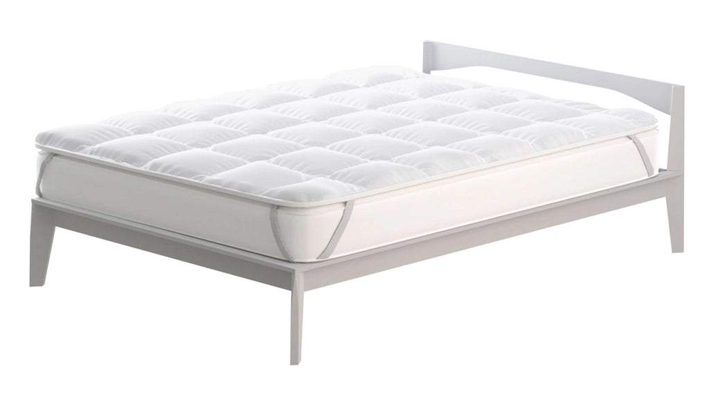 Topper Matrimoniale Trapuntato 300 gr/mq con Elastici Basic Bianco