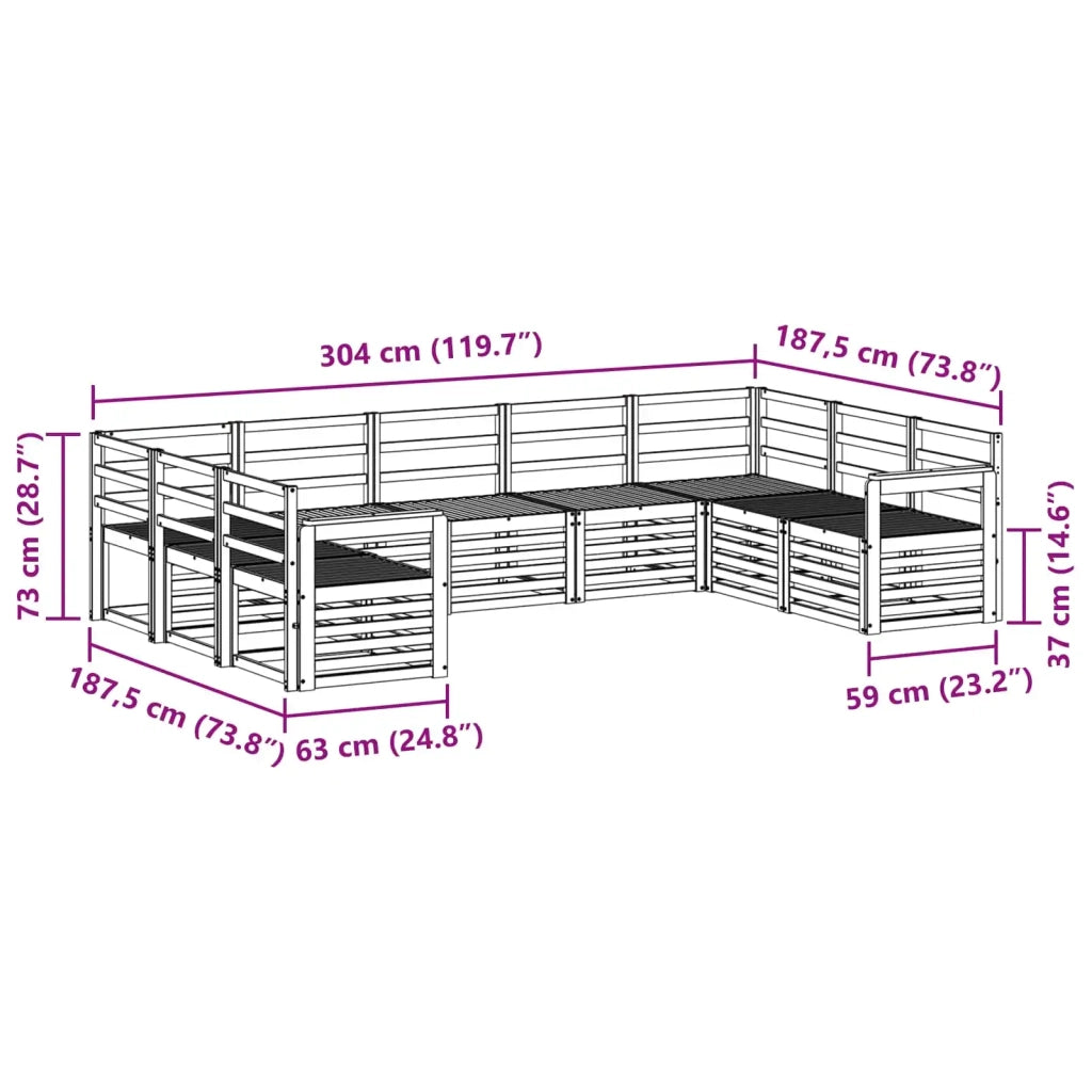 Set divani Legno di Acacia Massello 3392489