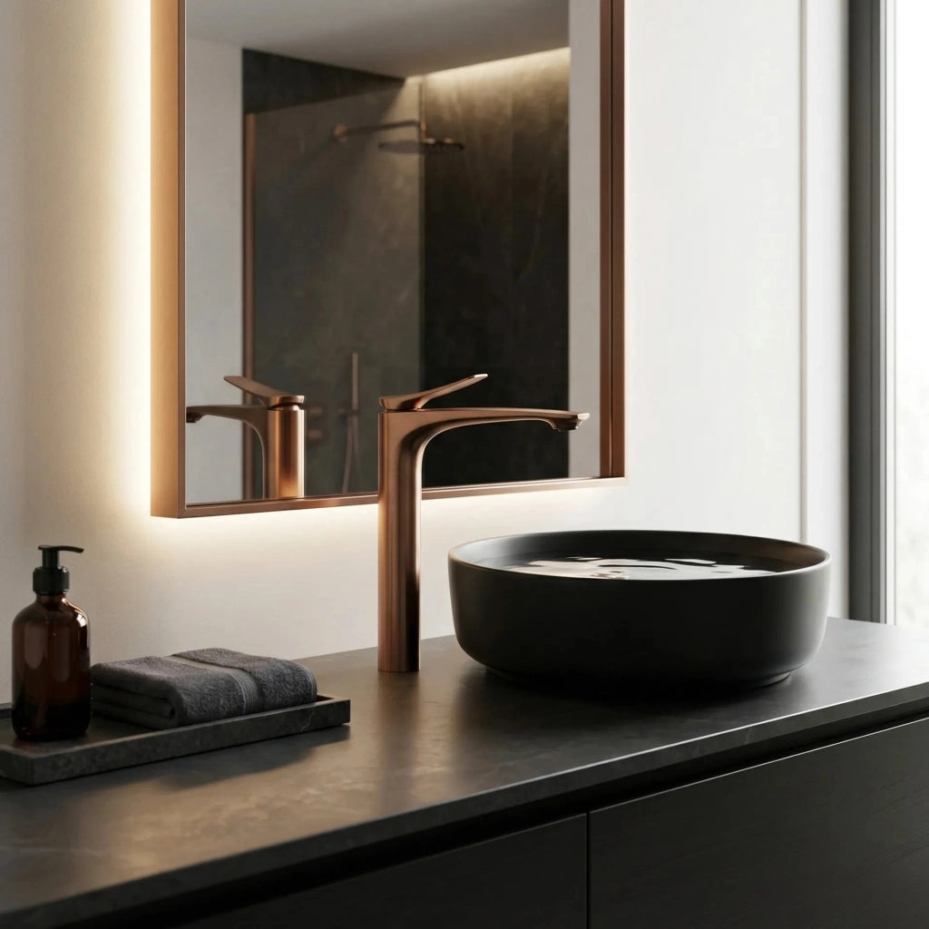 Rubinetto Da Lavabo Premium Rea Vision Brush Copper High