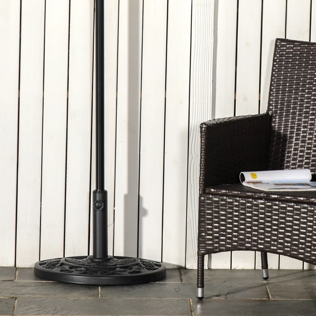 Base per Ombrellone Semicircolare ¨C zephmum ¨C 50x32x32 cm Nero Riempiemento Cemento