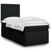 Giroletto a Molle con Materasso Nero 90x190 cm in Tessuto