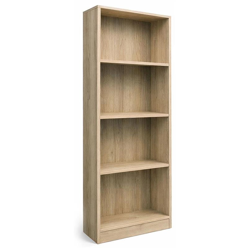 LIBRERIA IN LEGNO CON 4 RIPIANI COLORE ROVERE DIMENSIONI 60X24X170 CM