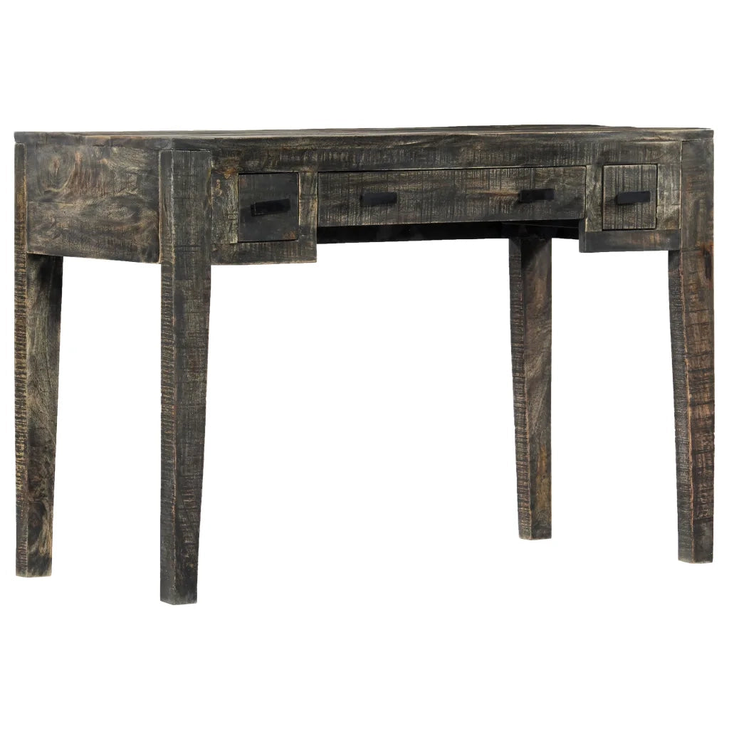 Scrivania Nera 110x50x75cm in Legno Massello di Mango 247913