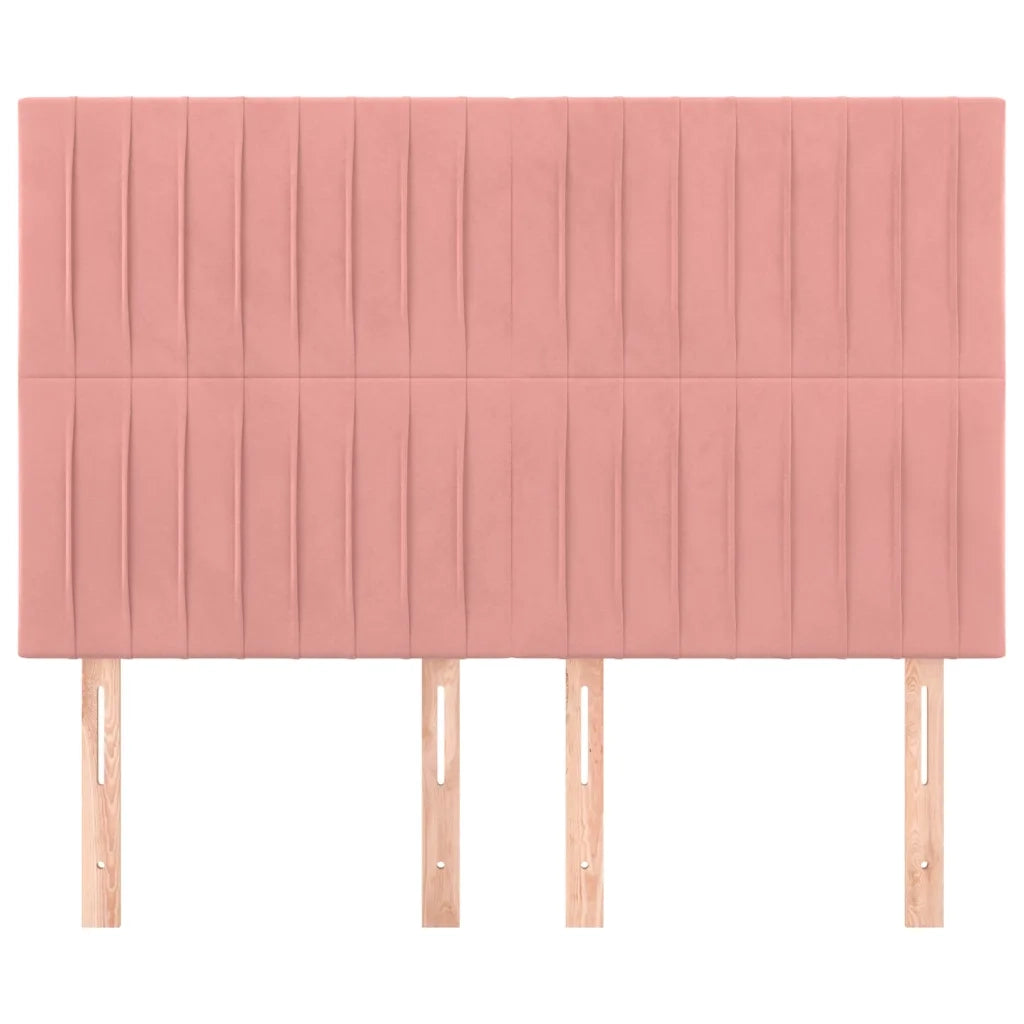 Testiera-Testata-Testiera Decorativa Rosa 144x5x118/128 cm Velluto 943813