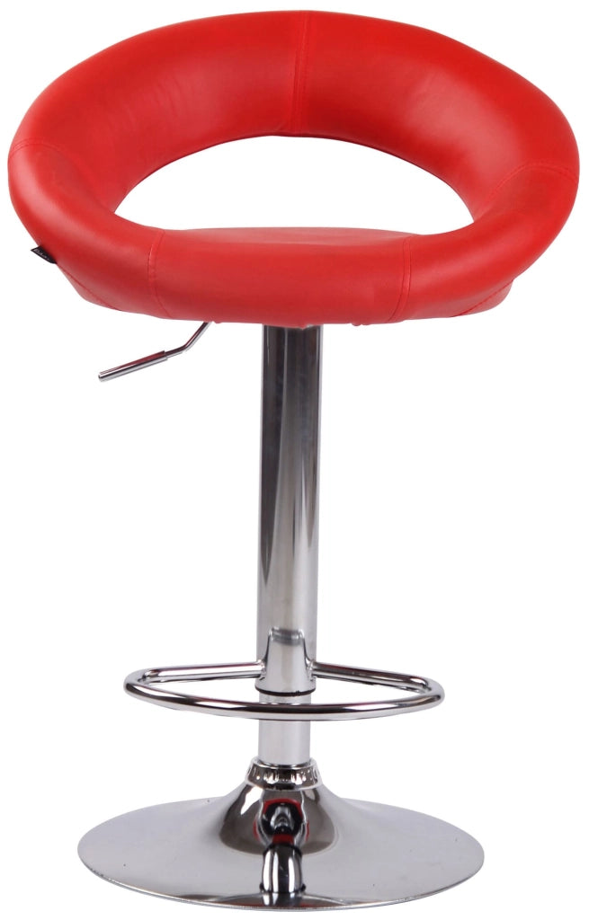 Set di 2 sgabelli da bar Olinda in finta pelle rosso,cromo