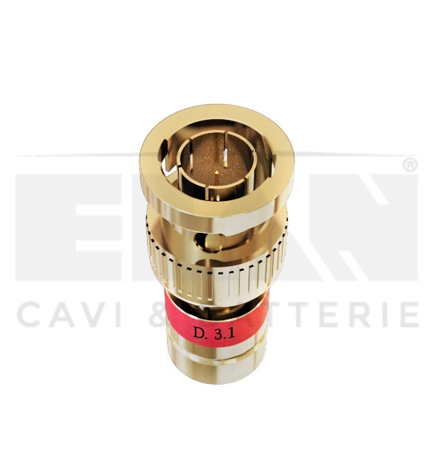 CONNETTORE BNC DORATO A COMPRESSIONE PER MCX-RG179 HD 3.1MM ELAN 408060C 20PZ