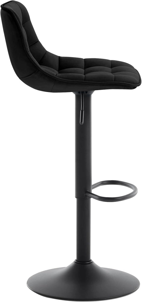 Sgabello Cucina Moderno Sgabello da Bar Girevole con Poggiapiedi, in Velluto Nero BH273sz-1