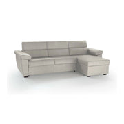 Tolle, Divano Letto con Penisola Sfoderabile Made in Italy, 285x160 cm Beige