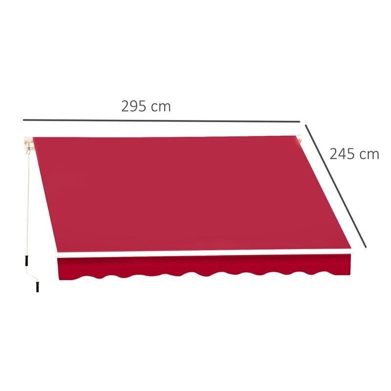 TENDA DA SOLE PER ESTERNO AVVOLGIBILE 300 X 250 CM COLORE ROSSO