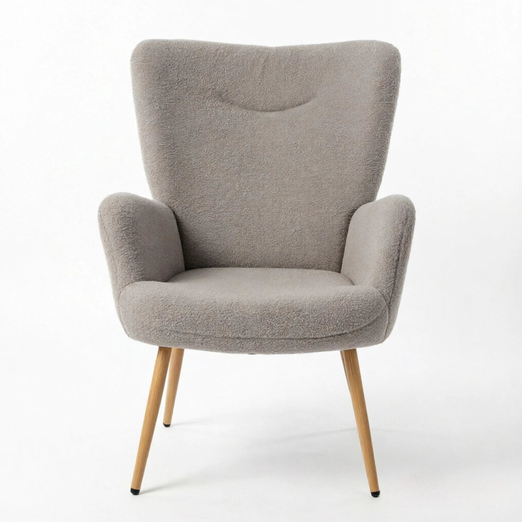POLTRONA Lounge 71x74x97,5 cm Grigio in tessuto effetto frotté