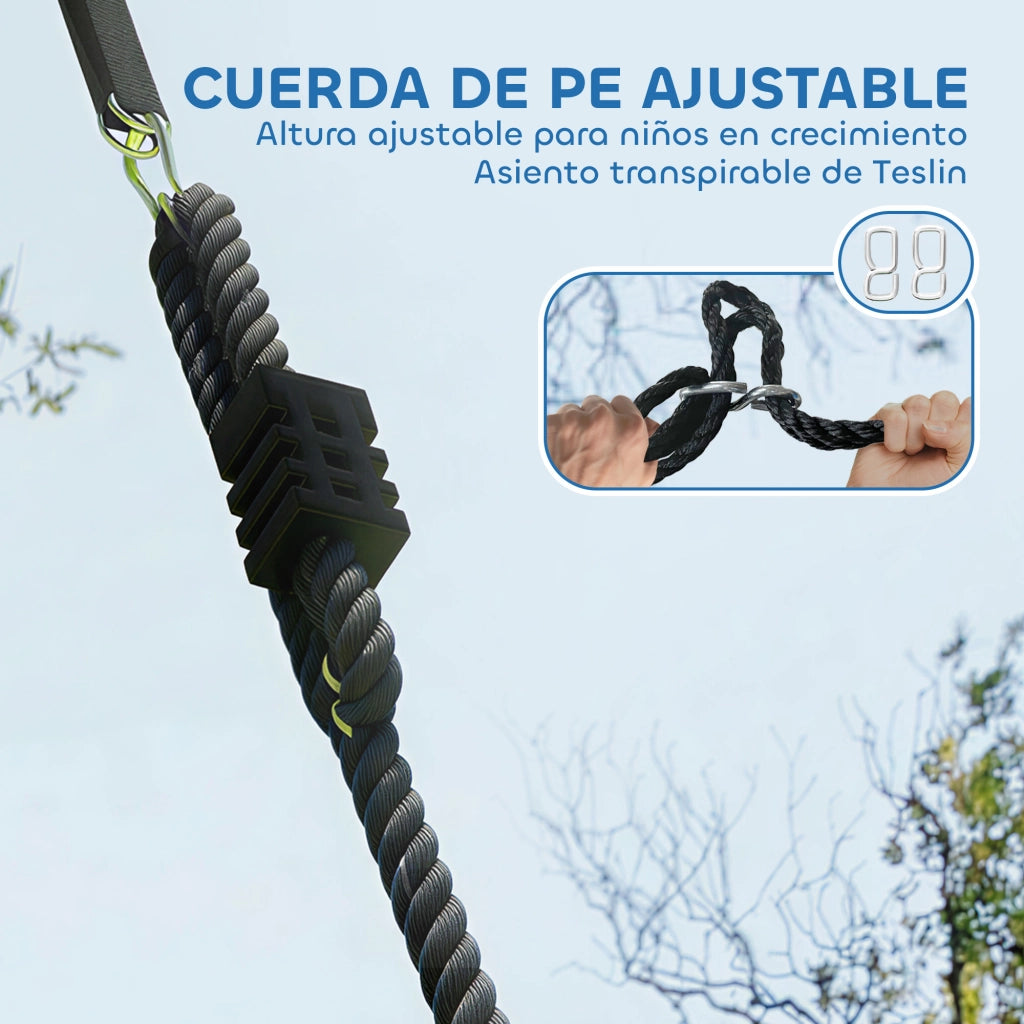 Altalena Nido per Bambini ?120 cm ¨C Xylo ¨C Altezza Regolabile Carico 300 kg Multicolore