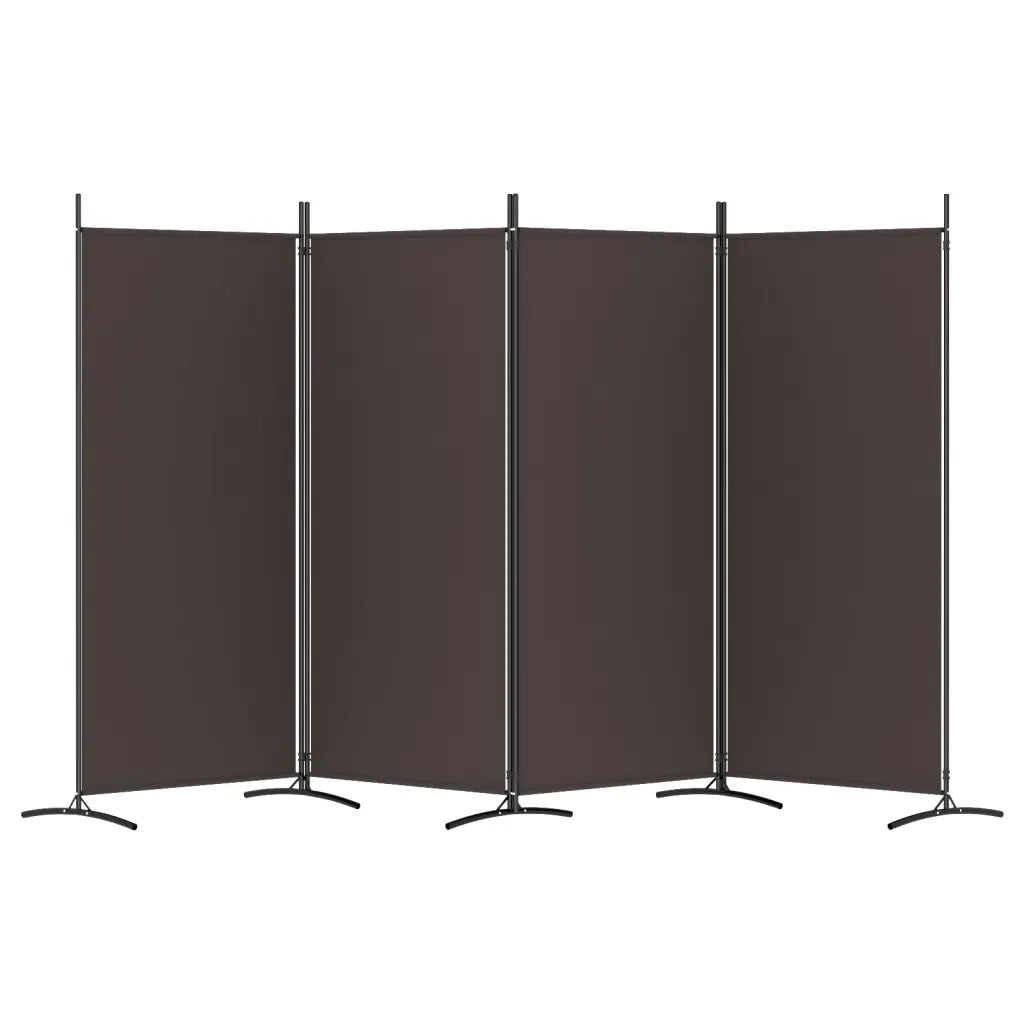 Divisorio a 4 Pannelli Marrone 346x180 cm in Tessuto 350263