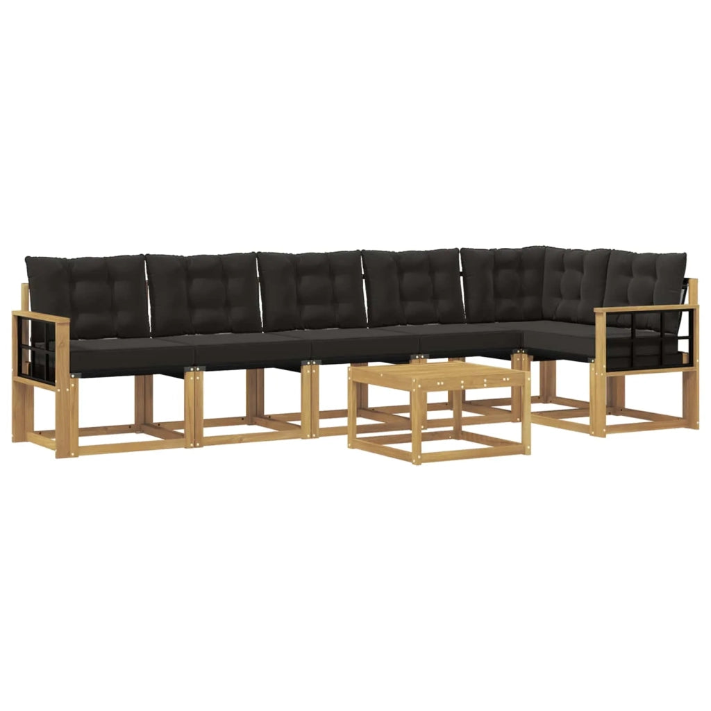 Set di divani da esterno 7 pz Bianco e Nero 3389554