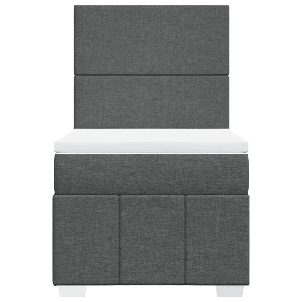 Giroletto a Molle con Materasso Grigio Scuro 90x190 cm Tessuto