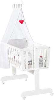 Letto a bagno per bambini - 40x90cm - legno bianco - funzione di fissaggio - inclusa attrezzatura e asciugamani per lettino da viaggio - Co Sleeper