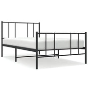 Letto singolo | Letto per adulti | Giroletto con Testiera e Pediera Metallo Nero 75x190 cm