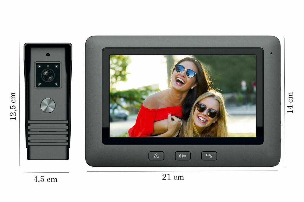 Kit videocitofono monofamiliare monitor 7" telecamera 4 led apriporta RLC07L