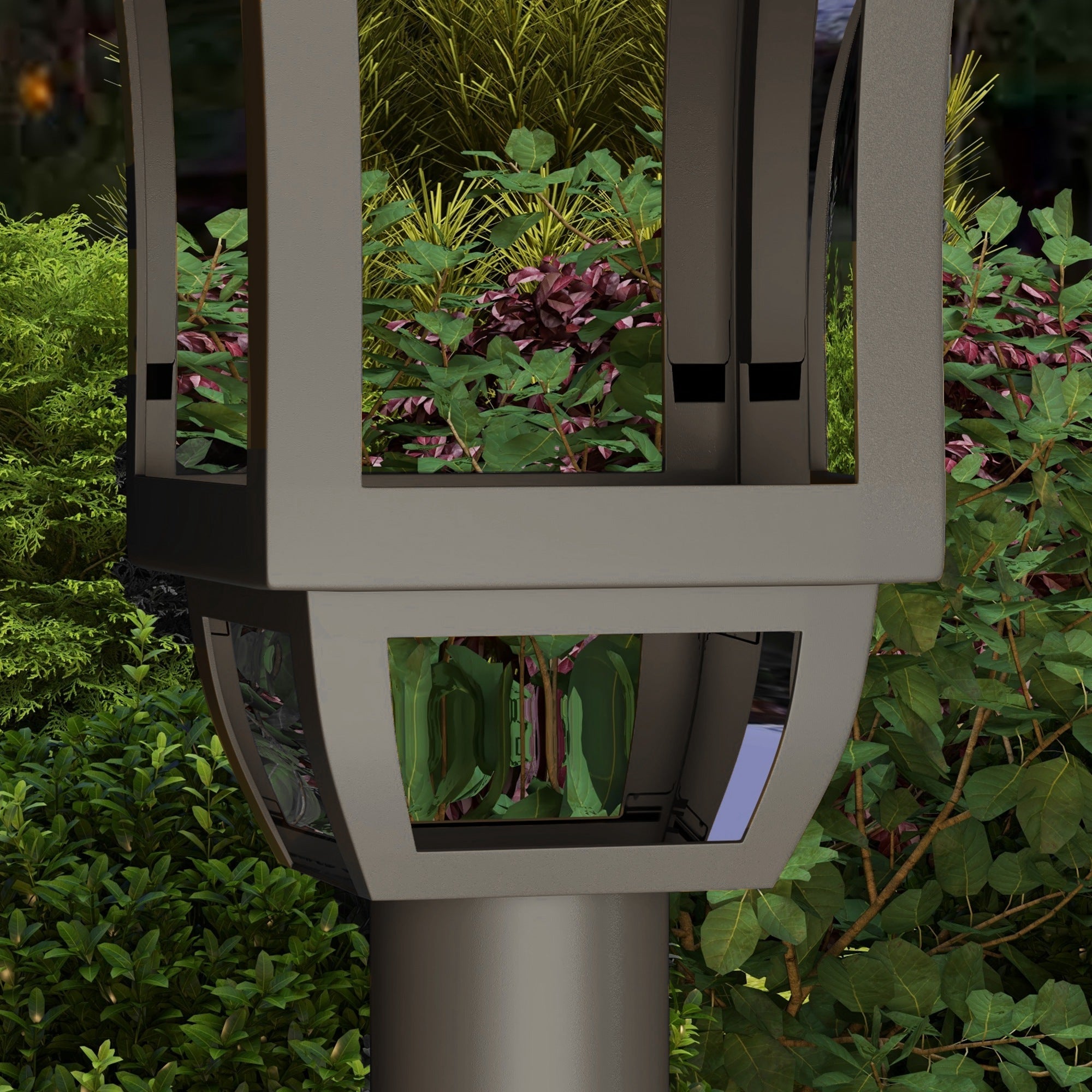 Lampione da Giardino con 6h Autonomia e Ancoraggio a Terra 15x15x127 cm in ABS e Policarbonato Nero