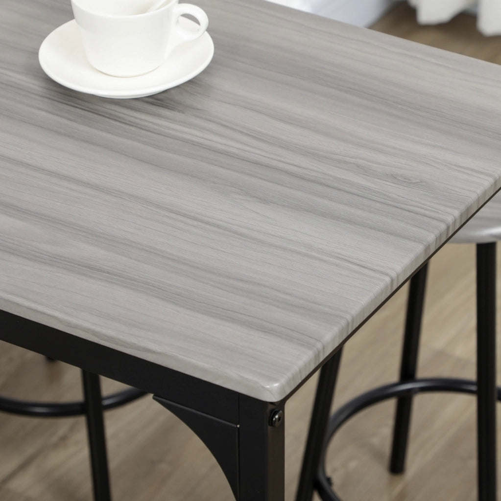 Set tavolo da bar 5 pezzi 110x50x89.5 cm salvaspazio in MDF grigio