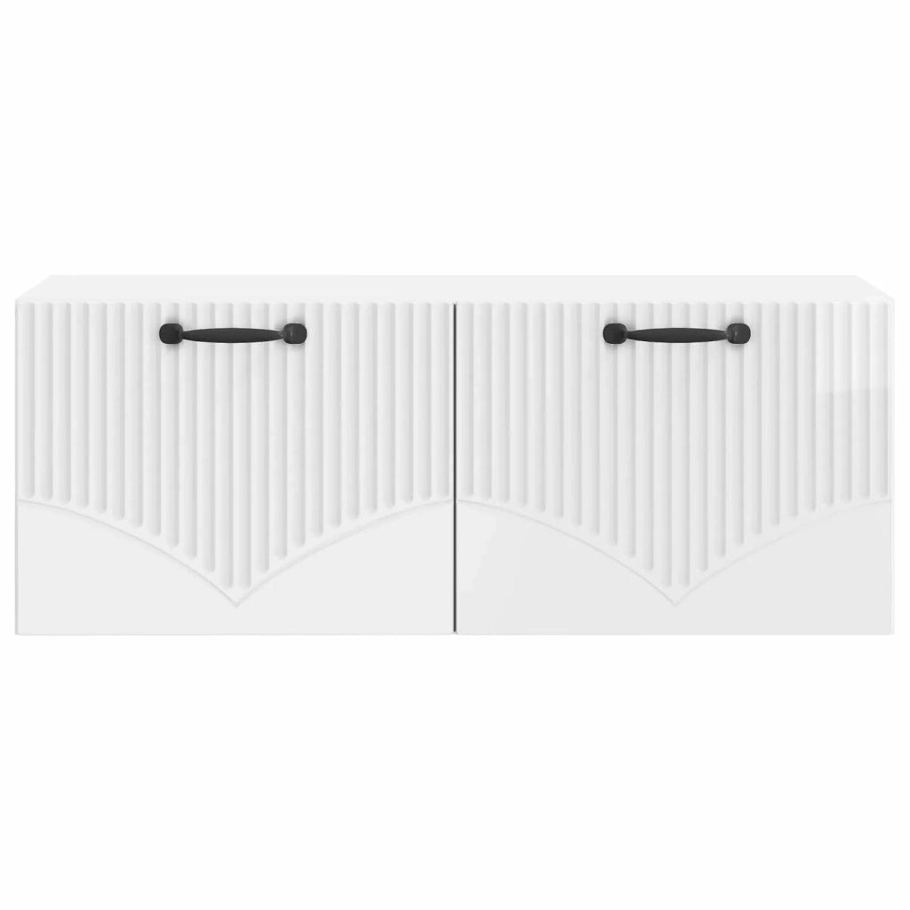 Mobile Porta TV da Muro Bianco Lucido 78,5 x 31 x 30 cm