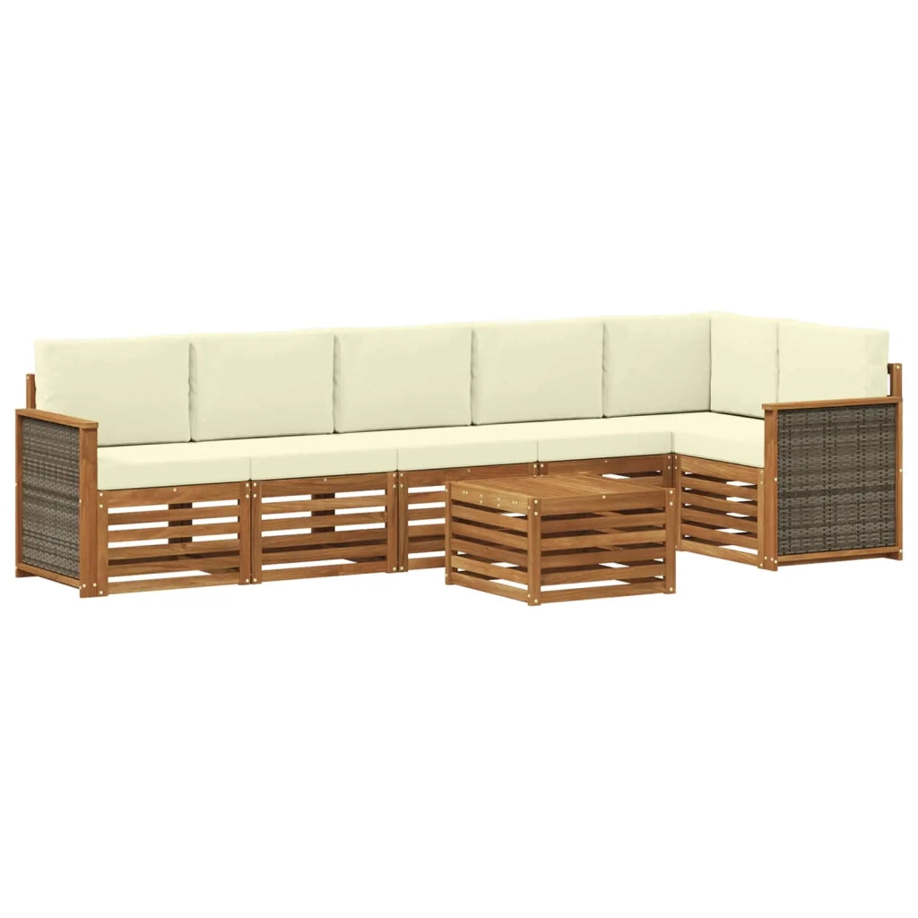 Set divano sezionale con cuscino 6 pcs Naturale e Crema 3384436