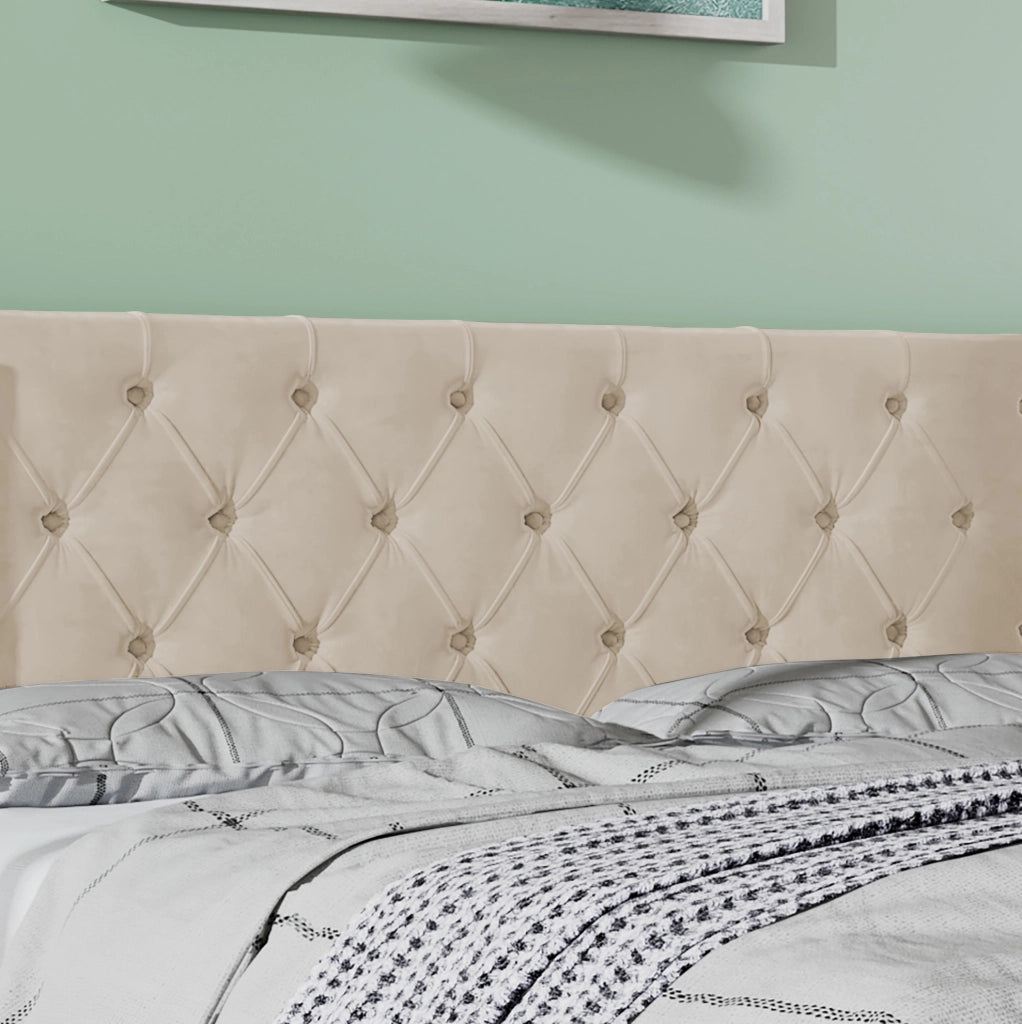 Letto matrimoniale contenitore 180x200 cm in velluto beige