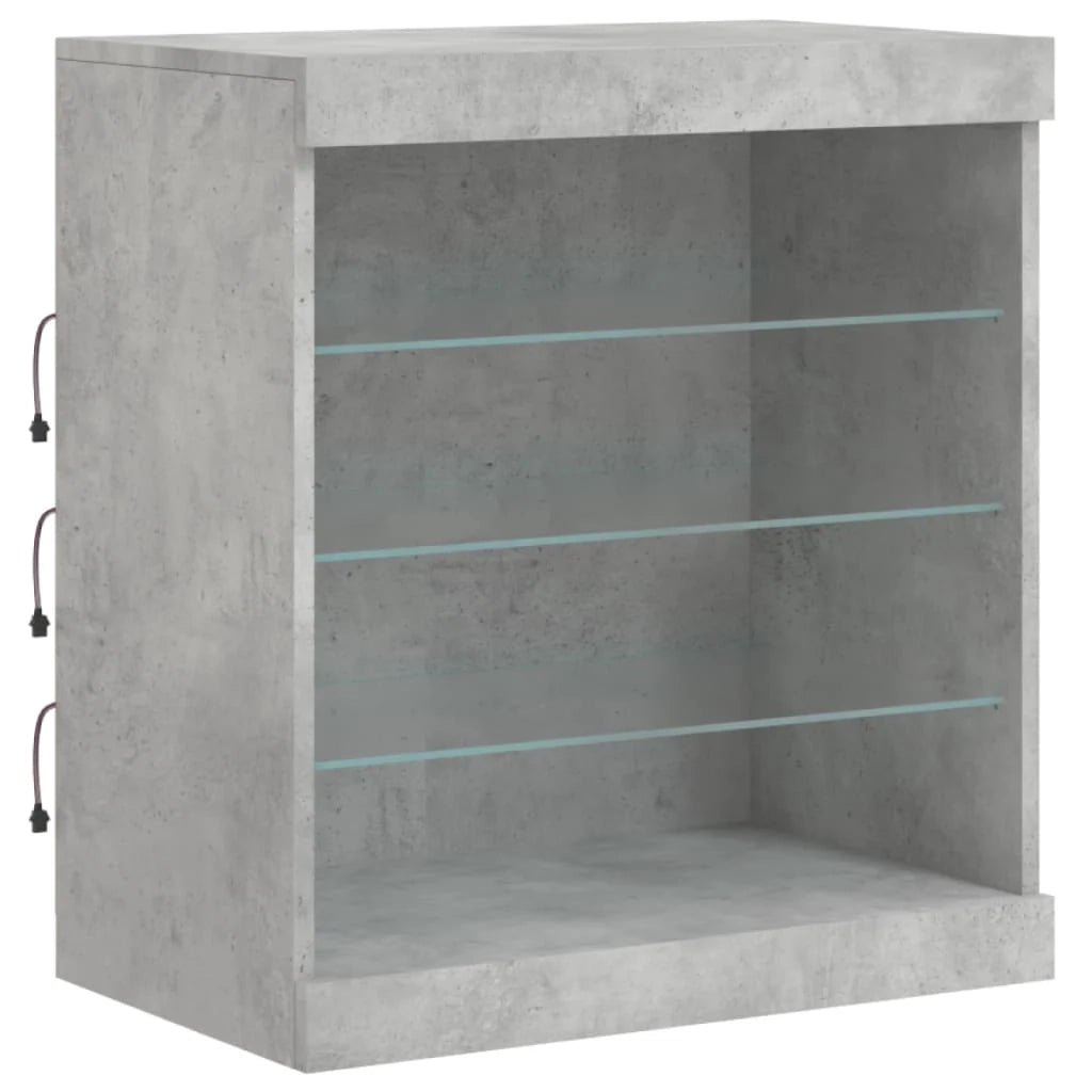 Buffet credenza cassettiera armadio mobile contenitore organizer per cucina soggiorno salotto con luci LED 142,5 x 37 x 67 cm grigio 02_0029976