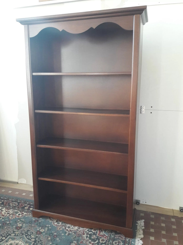 Libreria classica 5 ripiani in legno tinta noce 120x40x210h (514) - Mobili 2G