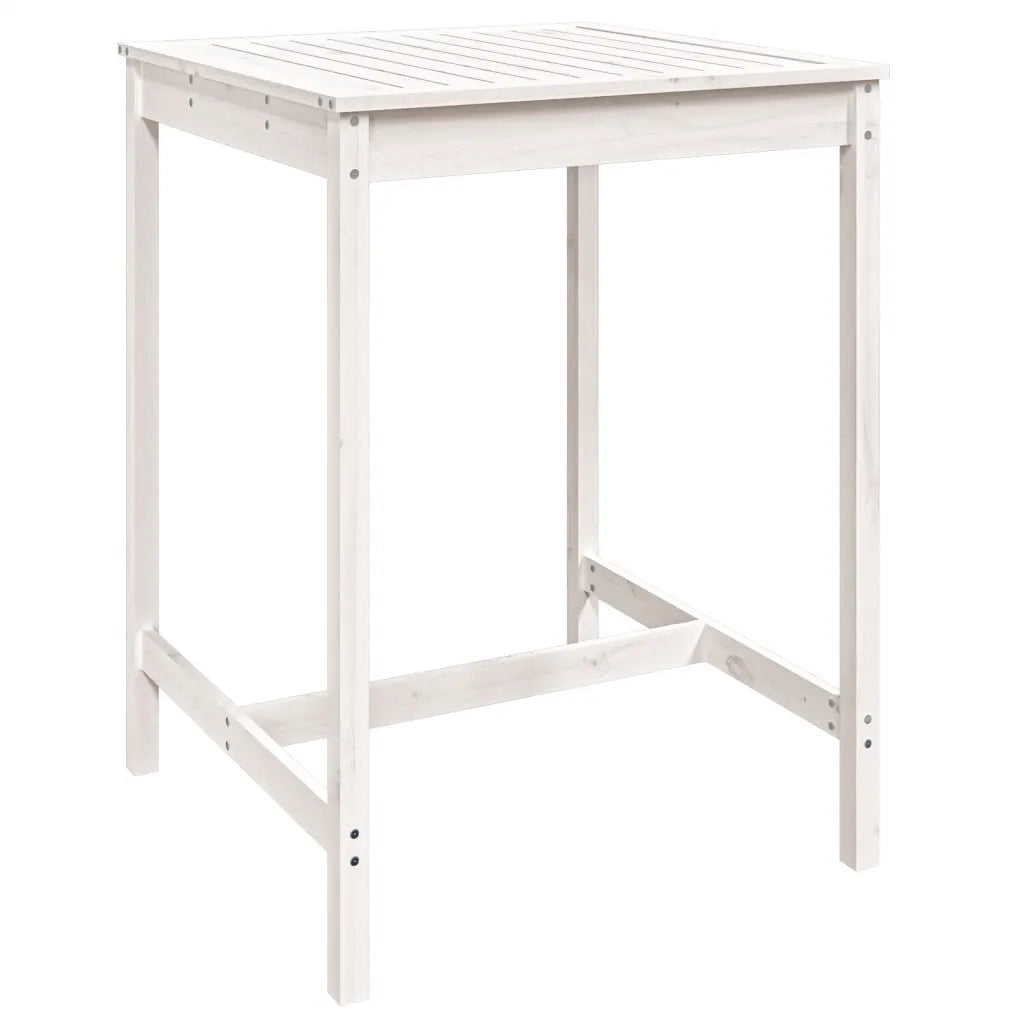 Set Bar da Giardino 3 pz | Set Salotto da Giardino Bianco in Legno Massello di Pino