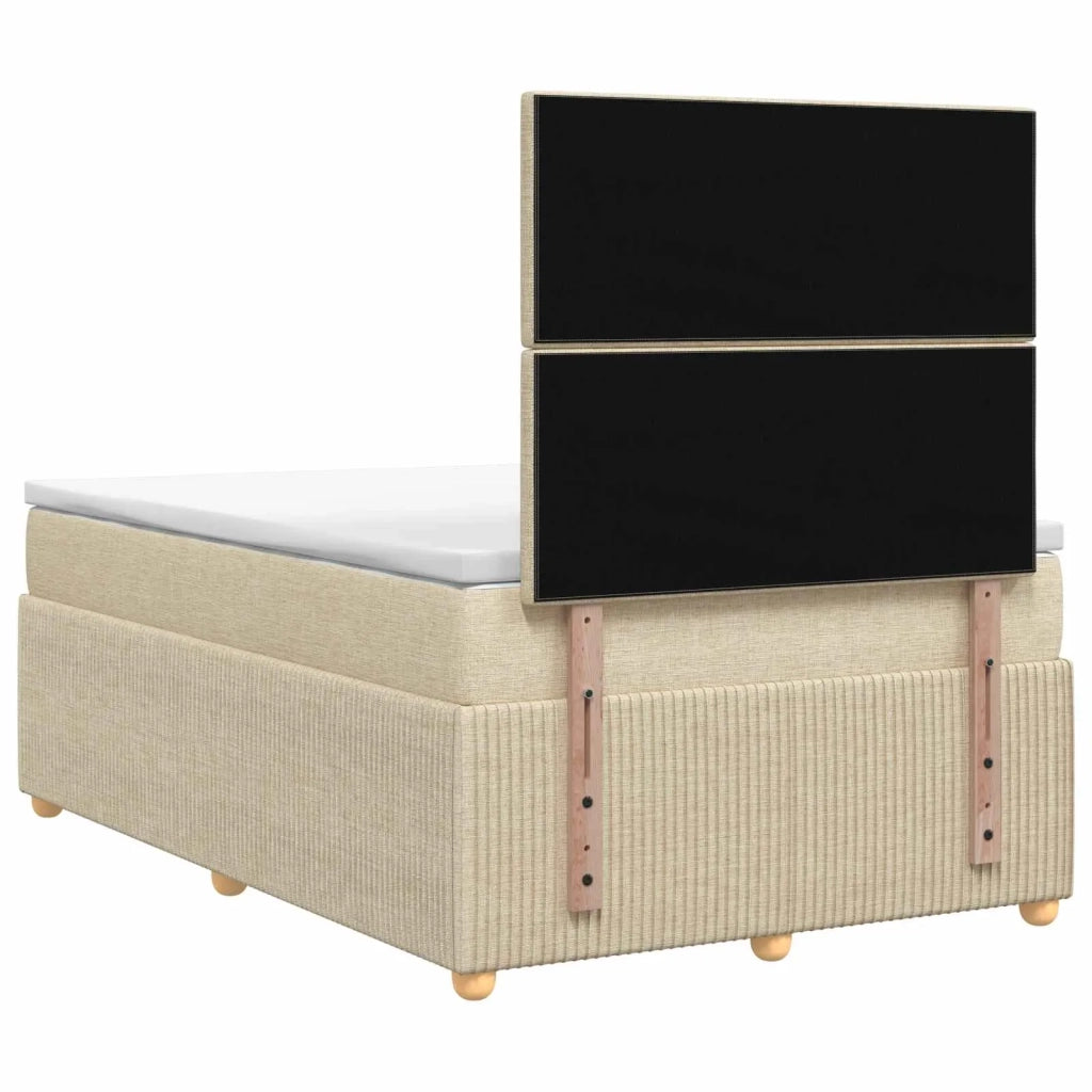 Letto box spring con materasso Crema 120 x 200 cm Tessuto 3454380