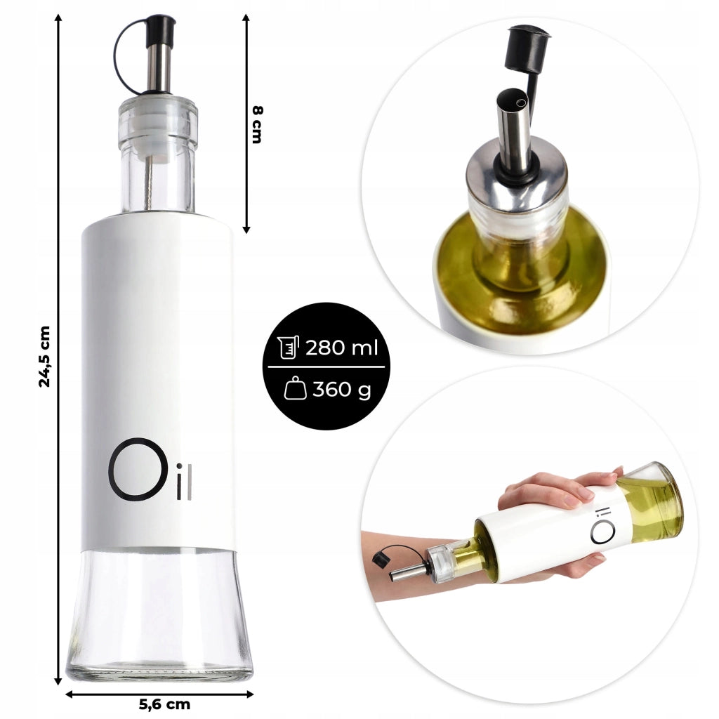 Set di 2 bottiglie in vetro KADAX da 320 ml con dosatore per aceto e olio.